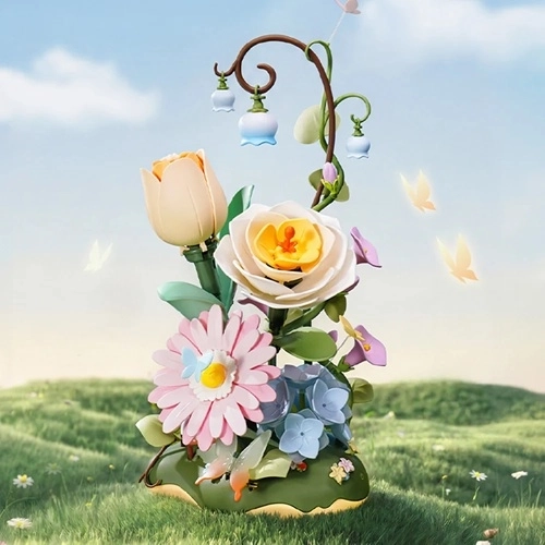 Scène de jardin animée