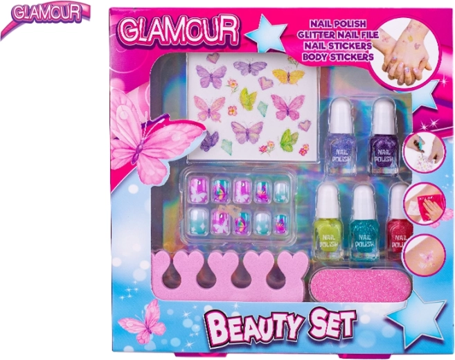 Coffret glamour beauté pour enfants – vernis à ongles et autocollants