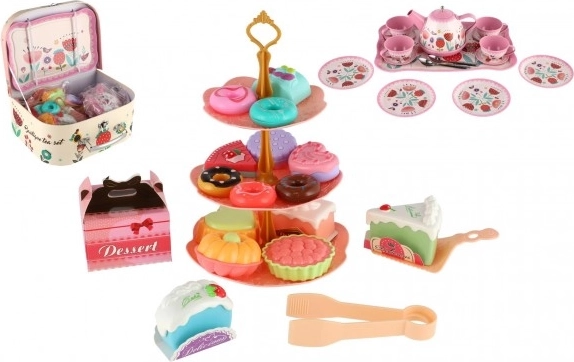 Set de thé en métal pour enfants dans une valise