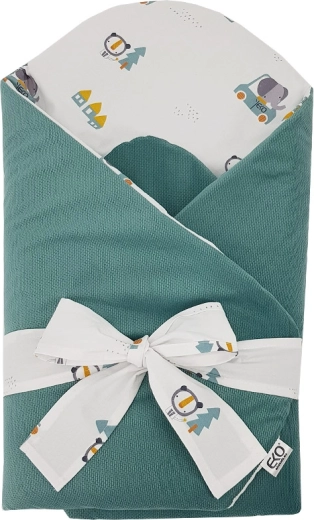 Couverture d’emmaillotage en coton Eko avec velvet et insert en coco Cars, 75 × 75 cm
