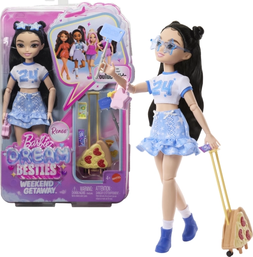 Barbie Dream Besties Renee – poupée de mode avec accessoires pour une escapade le week-end