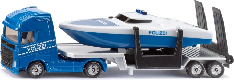 Siku Super tracteur Volvo avec remorque et bateau de police (1:87)