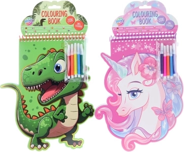 Coloriages pour enfants avec feutres et autocollants – dinosaure ou licorne