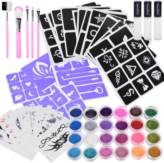 tatouages pailletés pour enfants – grand kit de tatouages temporaires