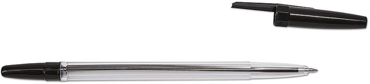 Stylo à bille Concorde jetable avec corps transparent et encre noire