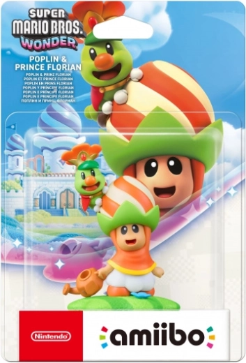 Amiibo Poplin et le prince Florian de Super Mario Bros. Wonder