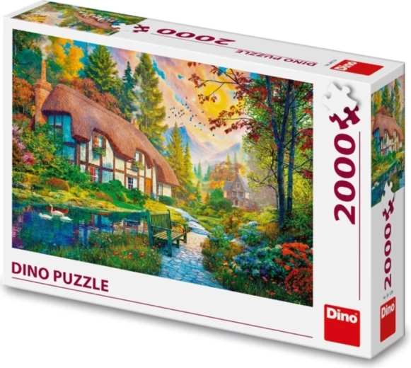 Superbe motif de maison au bord de la rivière