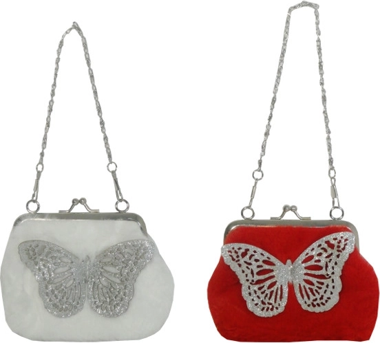 Sac et porte-monnaie en peluche avec papillon
