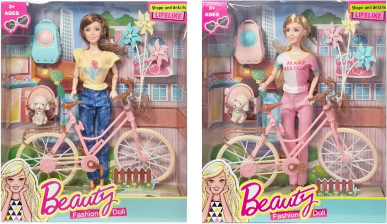 Poupée avec vélo et accessoires