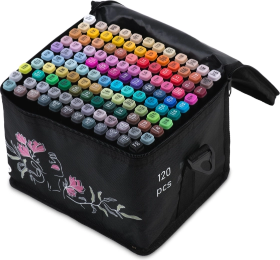 120 couleurs intenses dans un étui portable