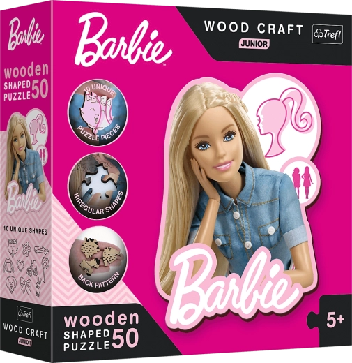 Puzzle en bois Barbie pour enfants, 50 pièces