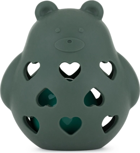 Jouet en silicone avec hochet Bear Basil, Misty Green