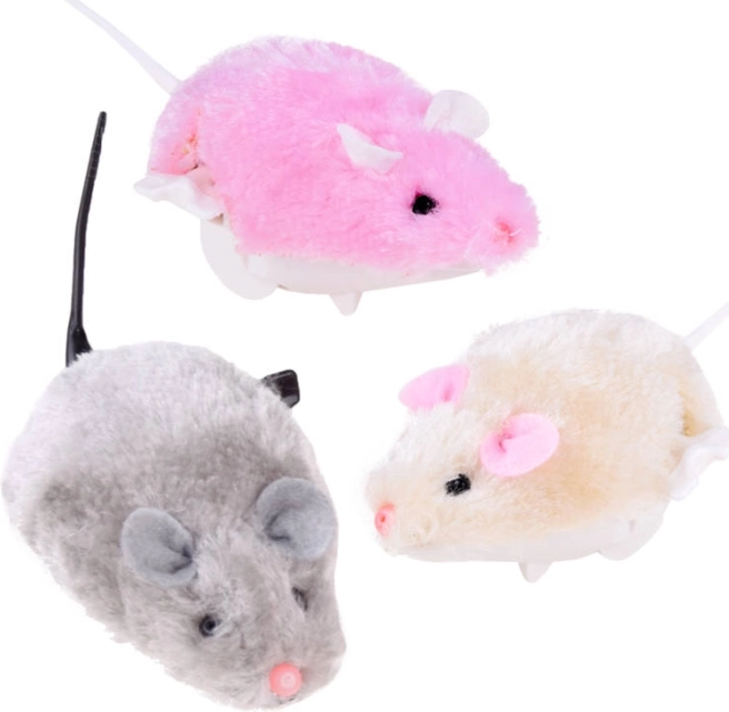Souris en peluche à remontoir pour enfants et chats