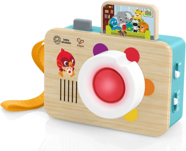 Appareil photo en bois interactif pour enfants BABY EINSTEIN x HAPE, lumières et sons, 6 mois+