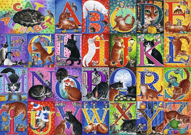 puzzle 500 pièces – alphabet des chats Trefl