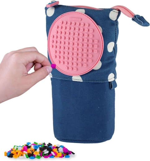 Trousse pop-up Pixie Crew bleue à pois blancs