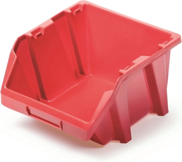 Boîte de rangement en plastique Bineer Short, rouge, 214 × 198 × 133 mm