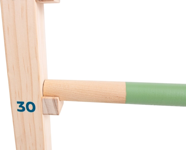 Fabrication en bois avec barres colorées