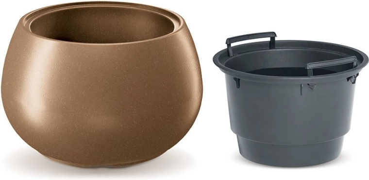 Pot de fleurs HEOS ECO WOOD avec insert 43,6 cm naturo