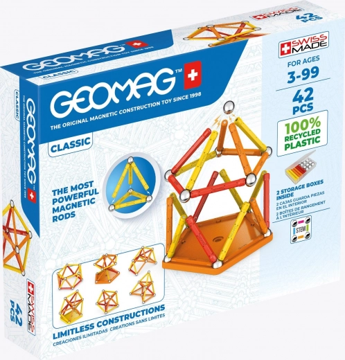 GEOMAG kit de construction magnétique recyclé 42 pièces