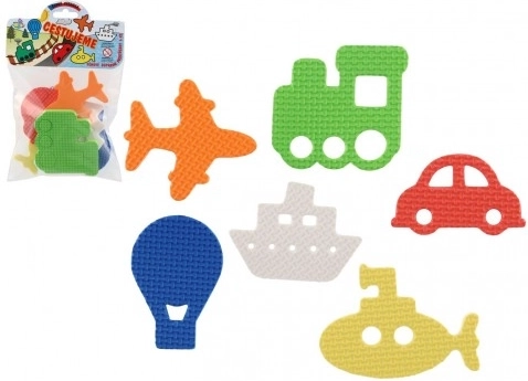 Autocollants en mousse pour le bain – moyens de transport, 6 pièces