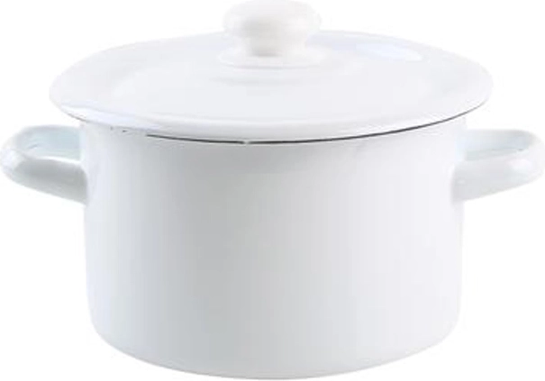 Marmite émaillée avec couvercle 2 l – blanche