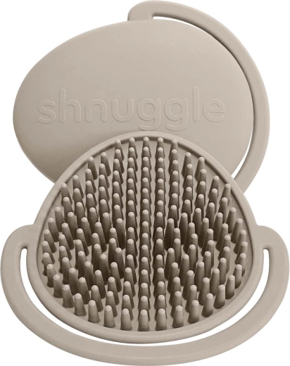 Brosse pour bébé en silicone Shnuggle taupe