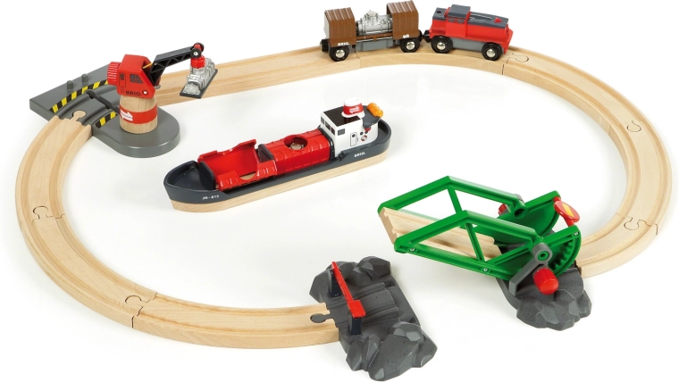 Port Brio World avec cargo et rails