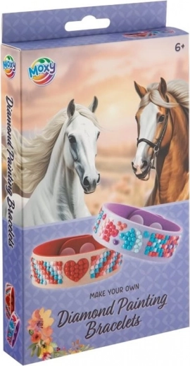 moxy peinture diamant – kit de fabrication de bracelets horse collection (2 pcs)