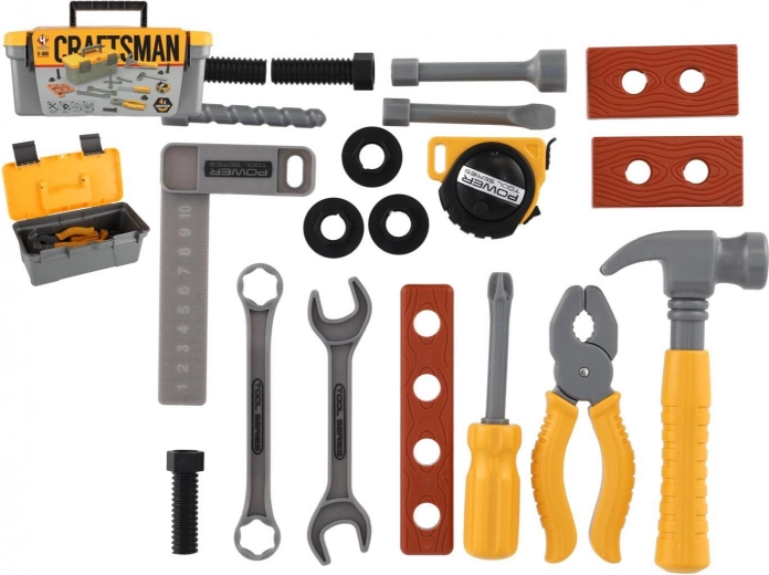 Set d’outils en plastique pour enfants dans une valisette