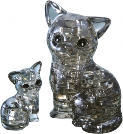 Puzzle 3D en cristal Chat avec chaton, 49 pièces