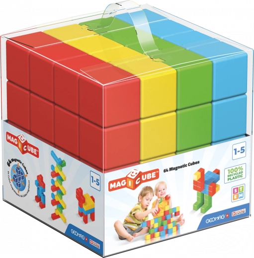 Geomag Magicube cubes magnétiques colorés 64 pièces