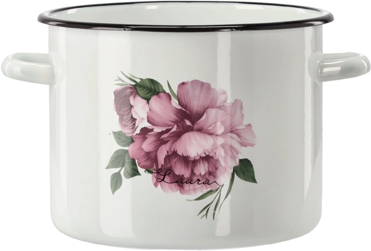 Marmite émaillée 5,5 l, 22 cm, blanche Pivoňka Laura