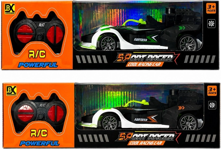 Voiture de course radiocommandée avec effet de fumée, chargeur et batterie rechargeable - 1 pièce