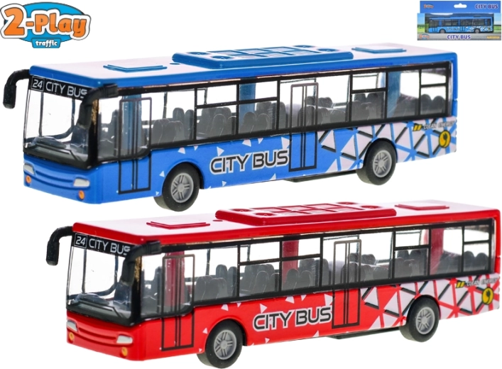 Autobus en métal avec mécanisme à rétrofriction 15 cm 2-Play Traffic