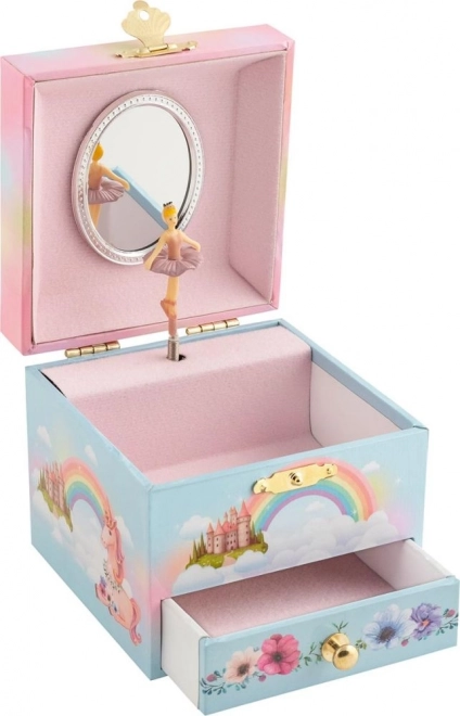 GOKI boîte à bijoux musicale univers arc-en-ciel – mélodie Le Lac des cygnes