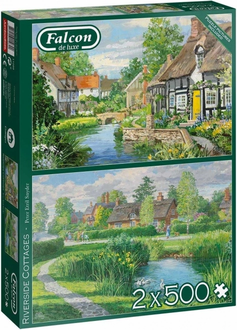 Puzzle Falcon Maisons au bord de la rivière 2×500 pièces