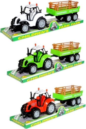 Tracteur en plastique avec remorque - 1 pièce