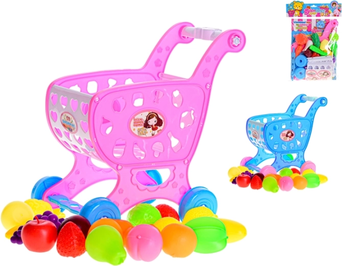 Chariot de courses pour enfant avec fruits