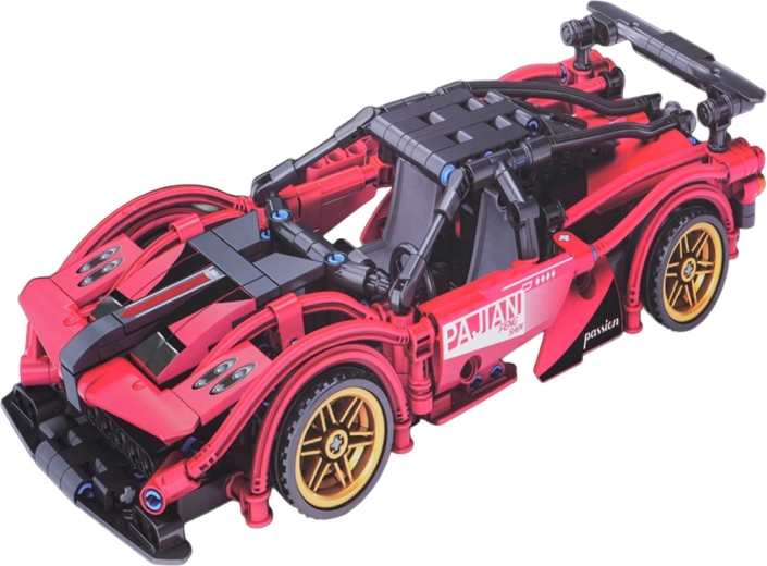 Kit de construction de voiture de sport rouge, 482 pièces
