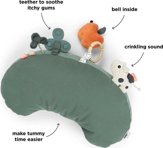 Coussin d’activité Done by Deer Tiny farm vert