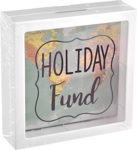 Tirelire en plastique (UH) avec motif carte Holiday 15 × 5 × 15 cm