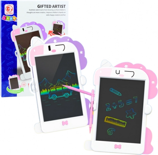 Tablette LCD de dessin avec stylet Licorne rose