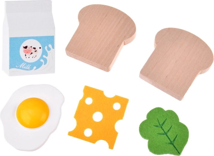 Accessoires riches : aliments, lait et cartes menu