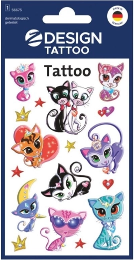 Tatouage temporaire pour enfants avec motif de chats