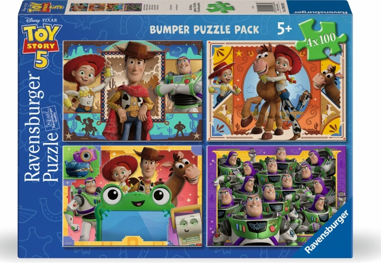 Puzzle Ravensburger Toy Story : Histoire de jouets 5 – 4x100 pièces