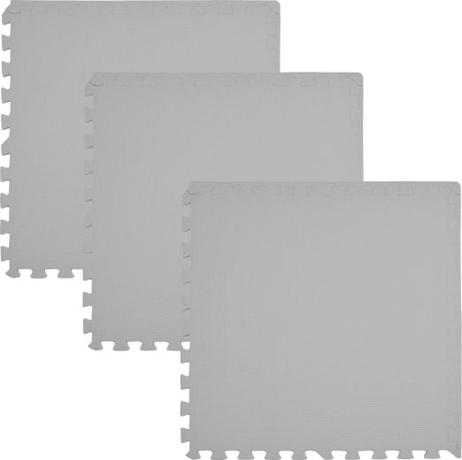 Tapis en mousse HUMBI 180×60 cm – puzzle imperméable, 3 pièces, gris clair