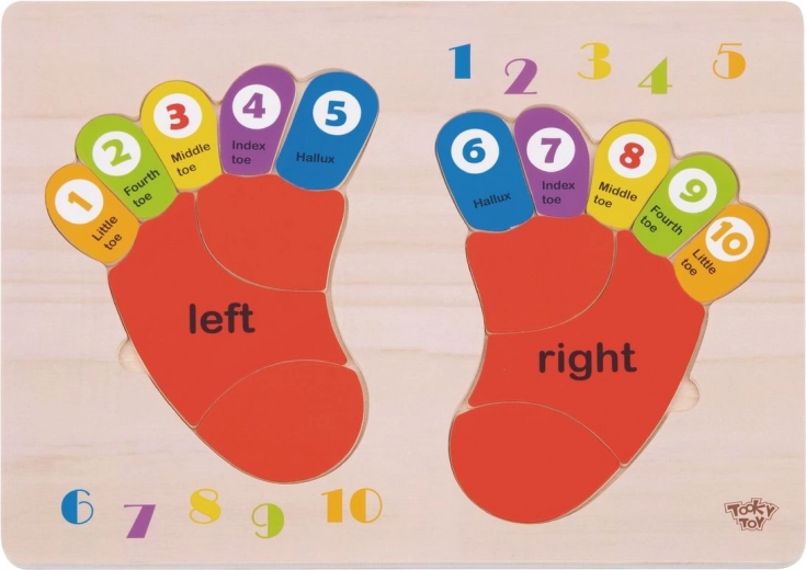 Puzzle en bois éducatif TOOKY TOY - Apprendre les chiffres et les couleurs