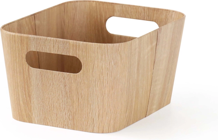 Panier de rangement effet bois 23 × 30,5 × 15,2 cm