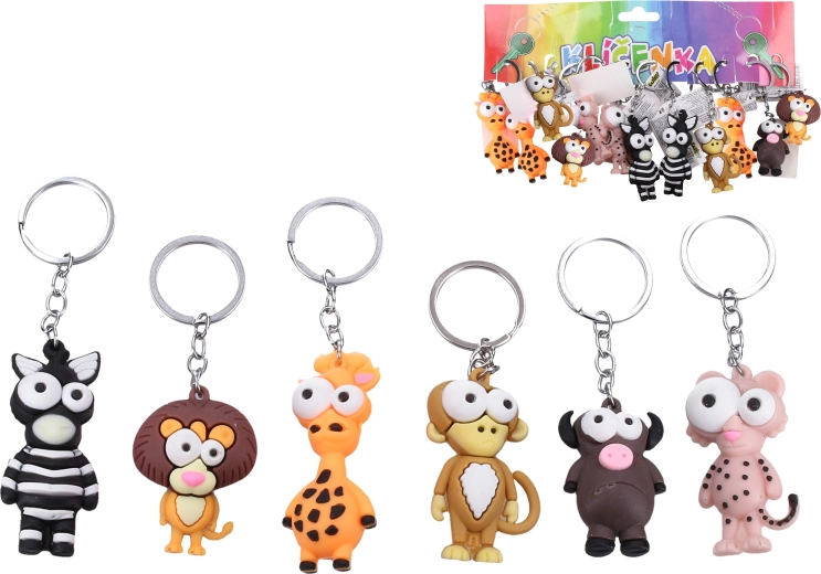 Porte-clés animal aux grands yeux - 1 pièce